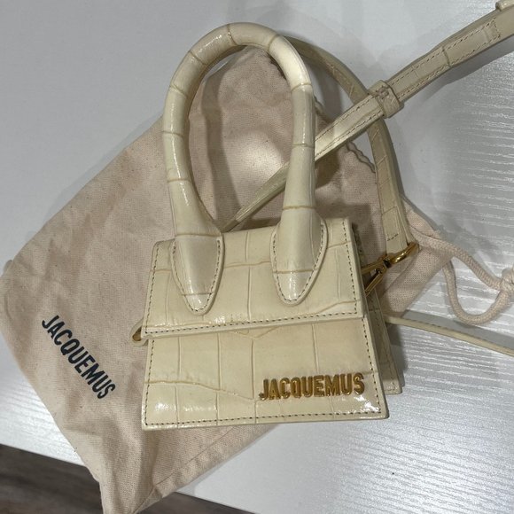limited edition Jacquemus Natural Beige Croc Le Chiquito Clutch crossbody bag - Picture 2 of 7